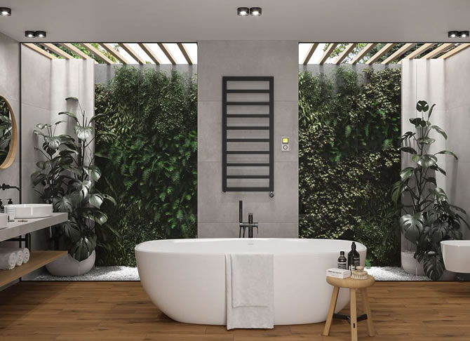 Squara bathroom design radiator